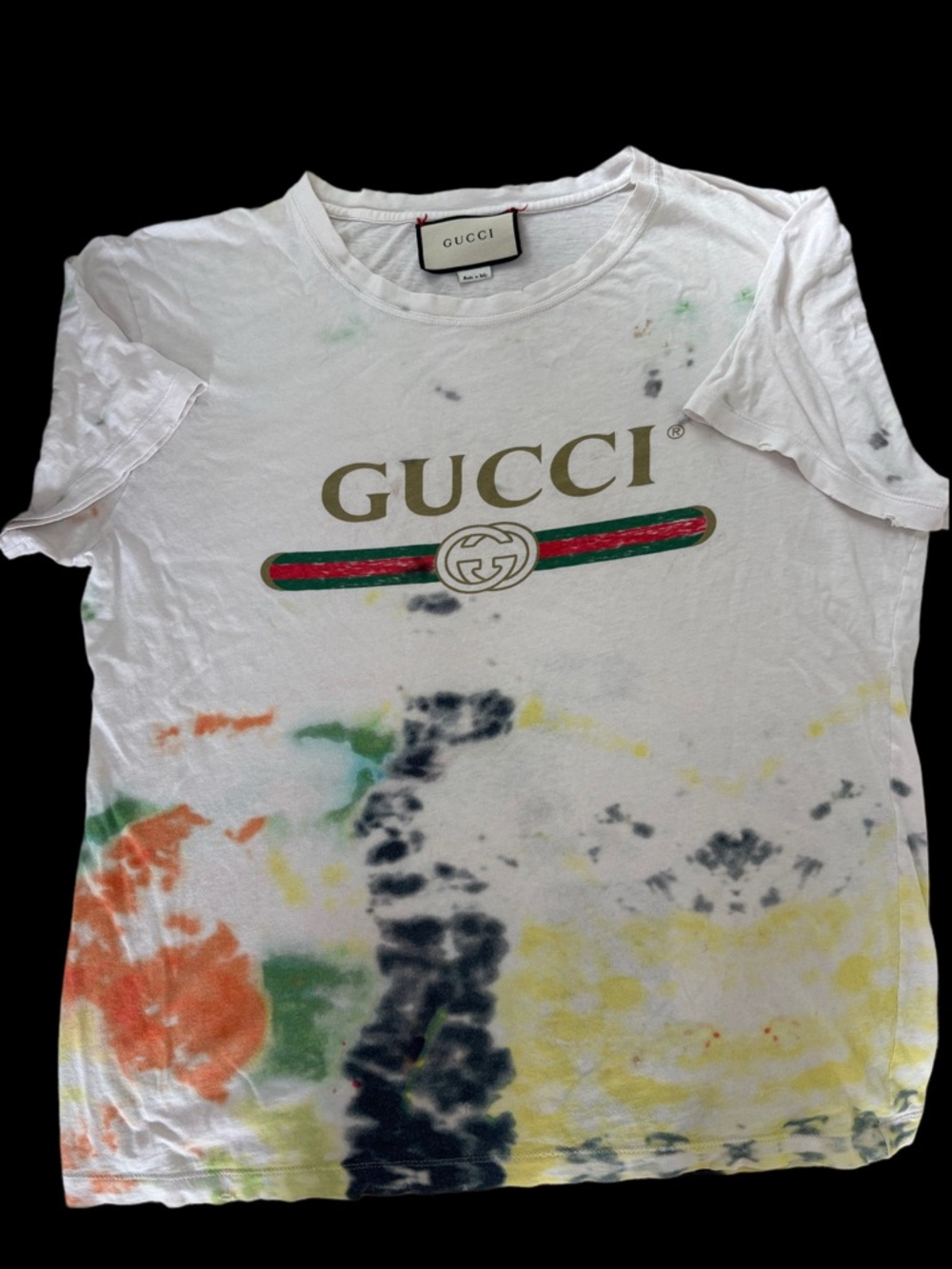 Gucci Multicolor Washed Logo Tee - White Base